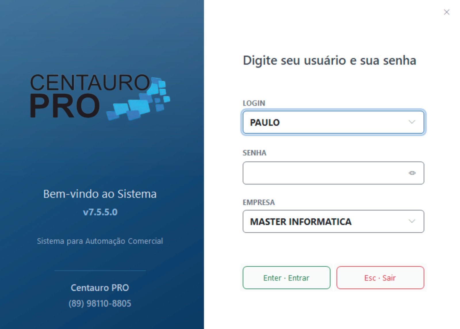 Tela de Login
